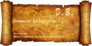 Demecs Brigitta névjegykártya